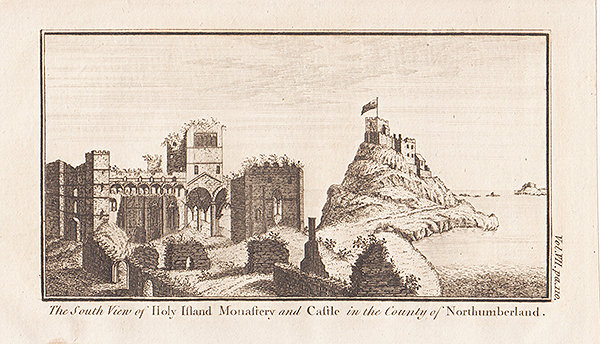 The South View of Holy Island Monastery and Castle in the County of Morthumberland