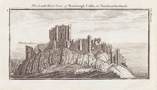 The South West view of Banburgh Castle in Northumberland 