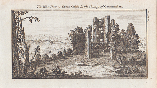 The West View of Green Castle in the County of Carmarthen 