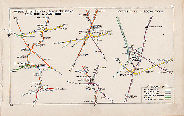 Pre Grouping railway junction around Bourne Little Bytham March SpaldingStamford & Wansford and Kings Lynn & South Lynn