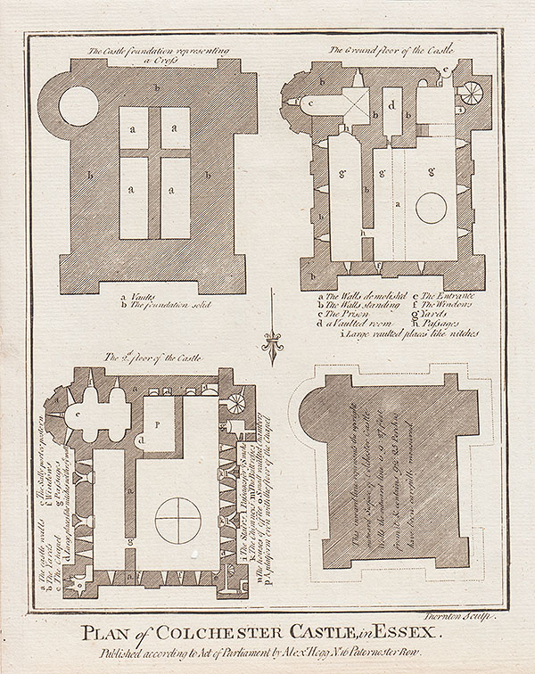 Plan of Colchester Castle in Essex  
