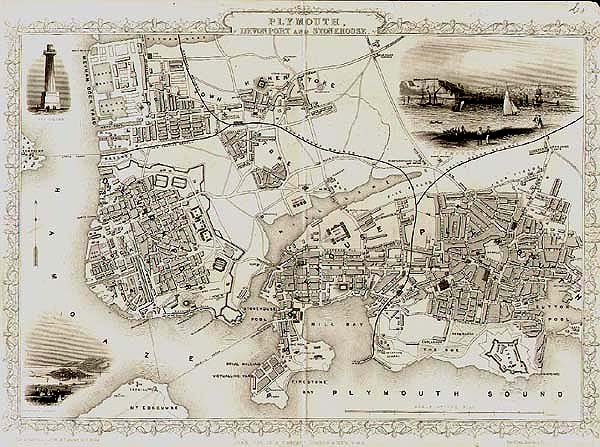 Tallis Plan  -  Plymouth, Devonport and Stonehouse.