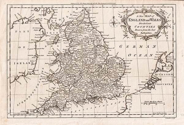 G Rollos - A New Map of England and Wales Divided into Counties Drawn from the best Authorities 
