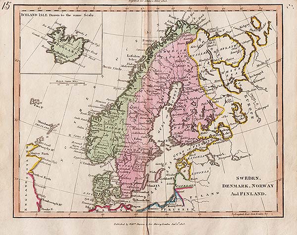 Sweden Denmark Norway and Finland  -  Adams's Atlas