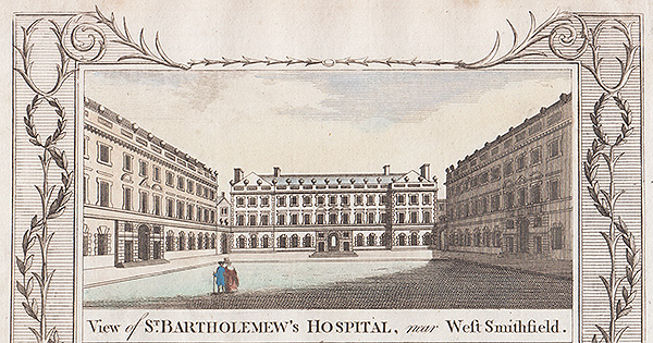 View of St Bartholomew's Hospital near West Smithfield