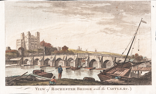 View of Rochester Bridge with the Castle &c