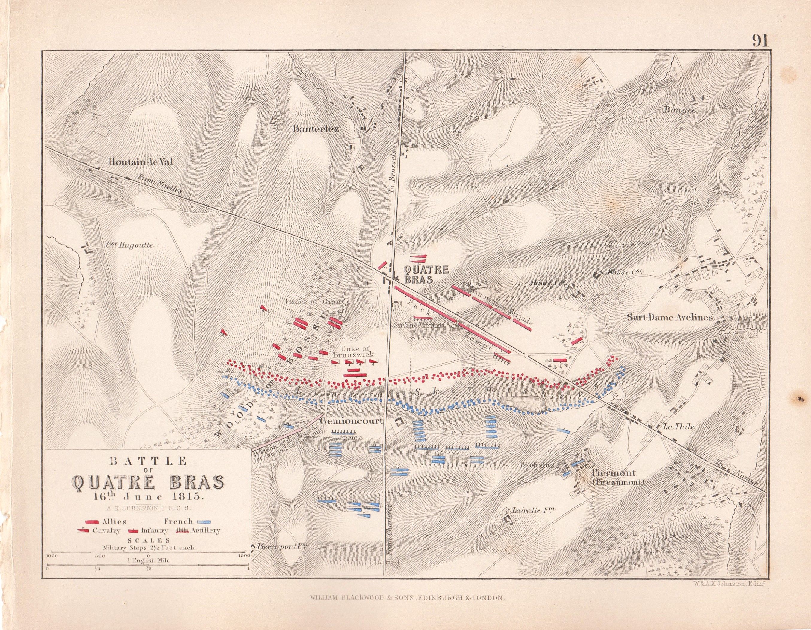 Battle of Quatre Bras 16th June, 1815.