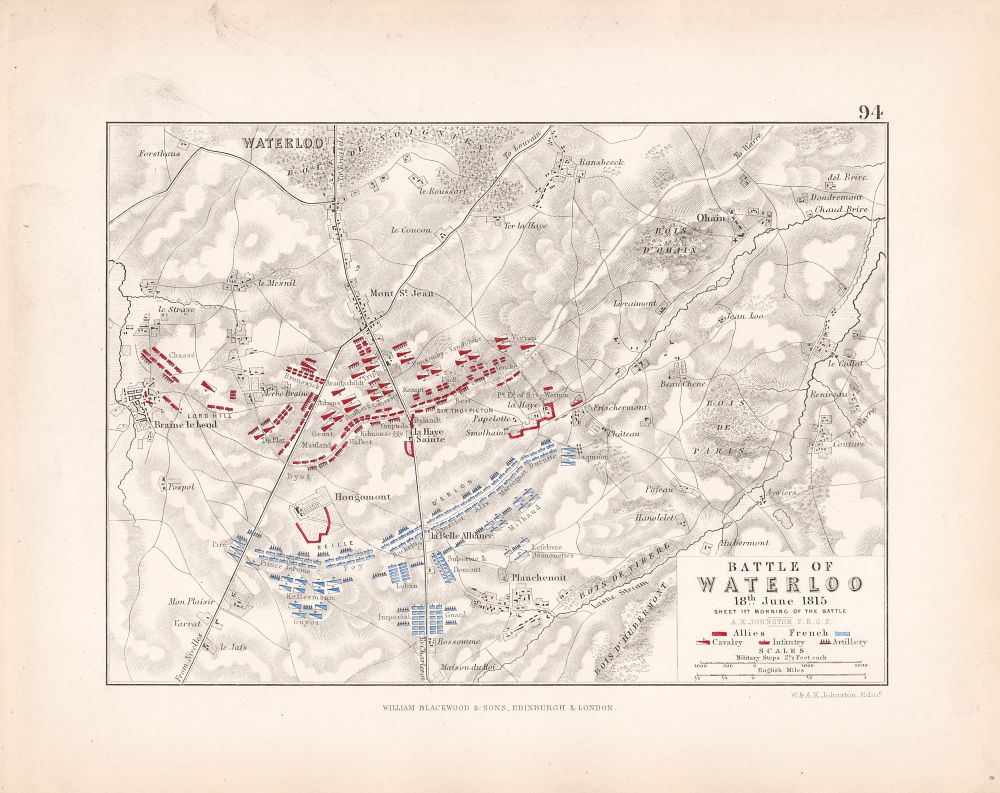 Battle of Waterloo 18th June, 1815.  Sheet 1st Morning of the Battle.