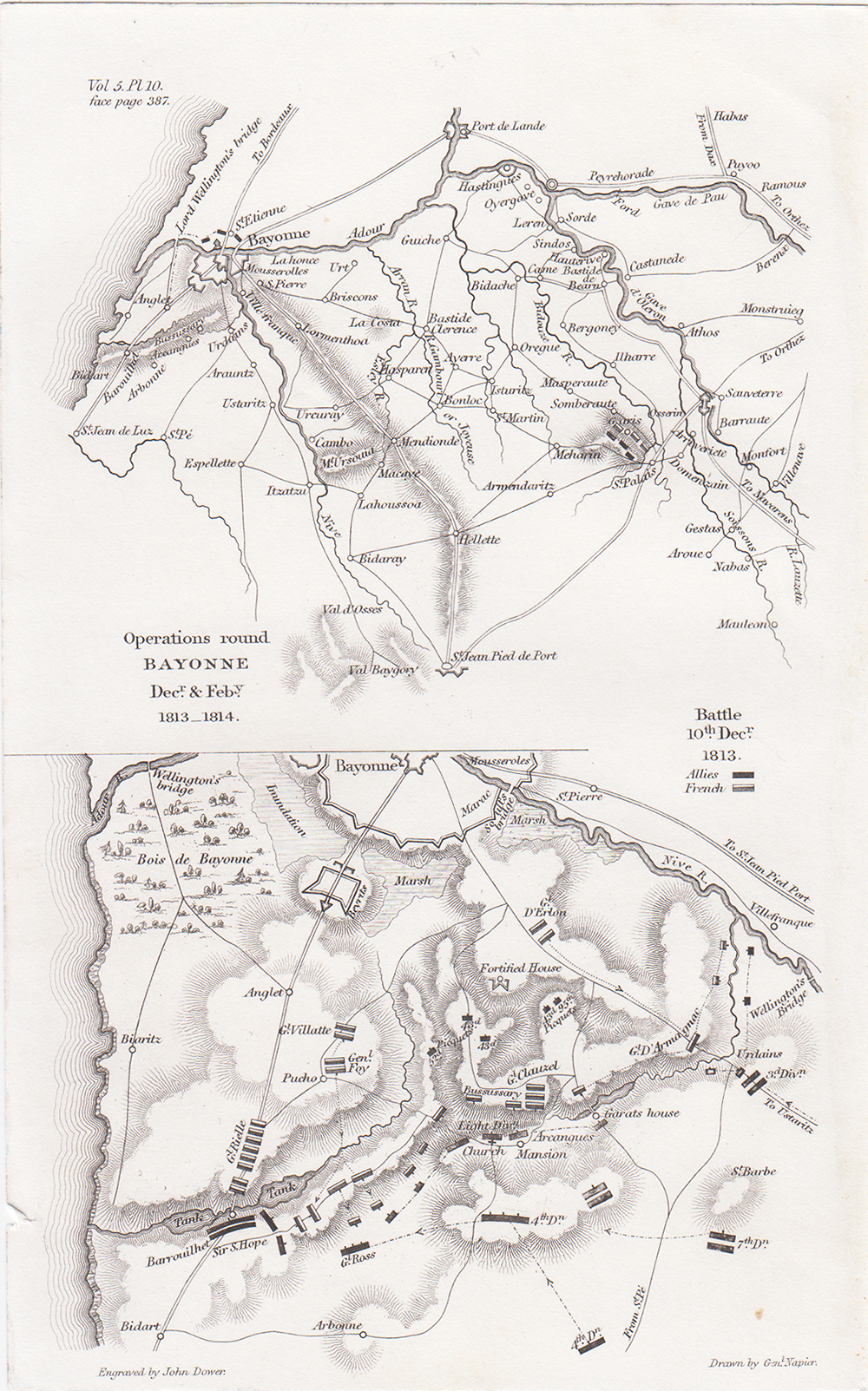 Operations round Bayonne De & Feb 1813-1814 and Battle 10th Dec 1813