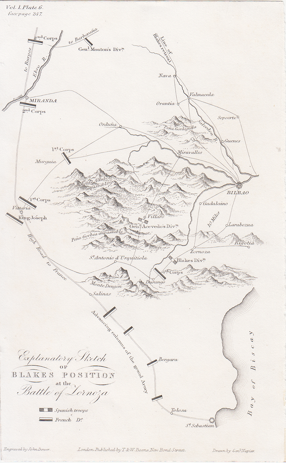 Explanatory Sketch of Blake's Position at the Battle of Lorenza