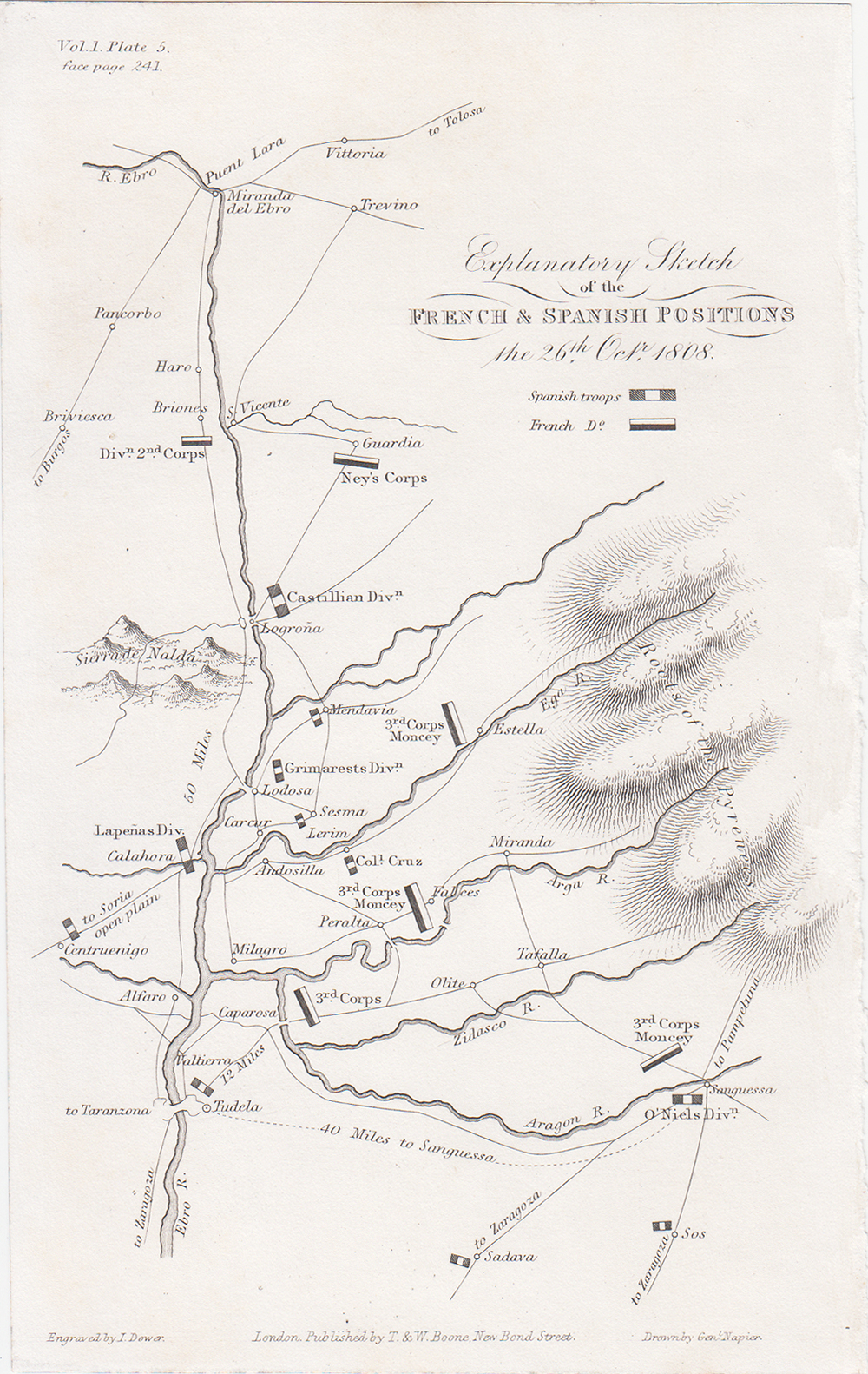 Explanatory Sketch of the French & Spanish Positions the 26th Oct 1809