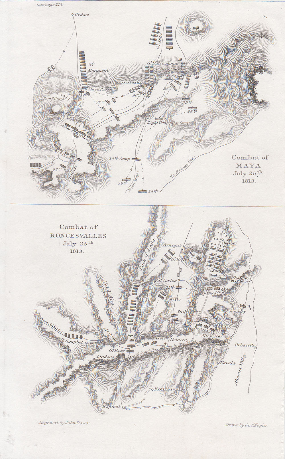 Combat of Maya July 25th 1813  Combat of Roncesvalles July 25th 1813