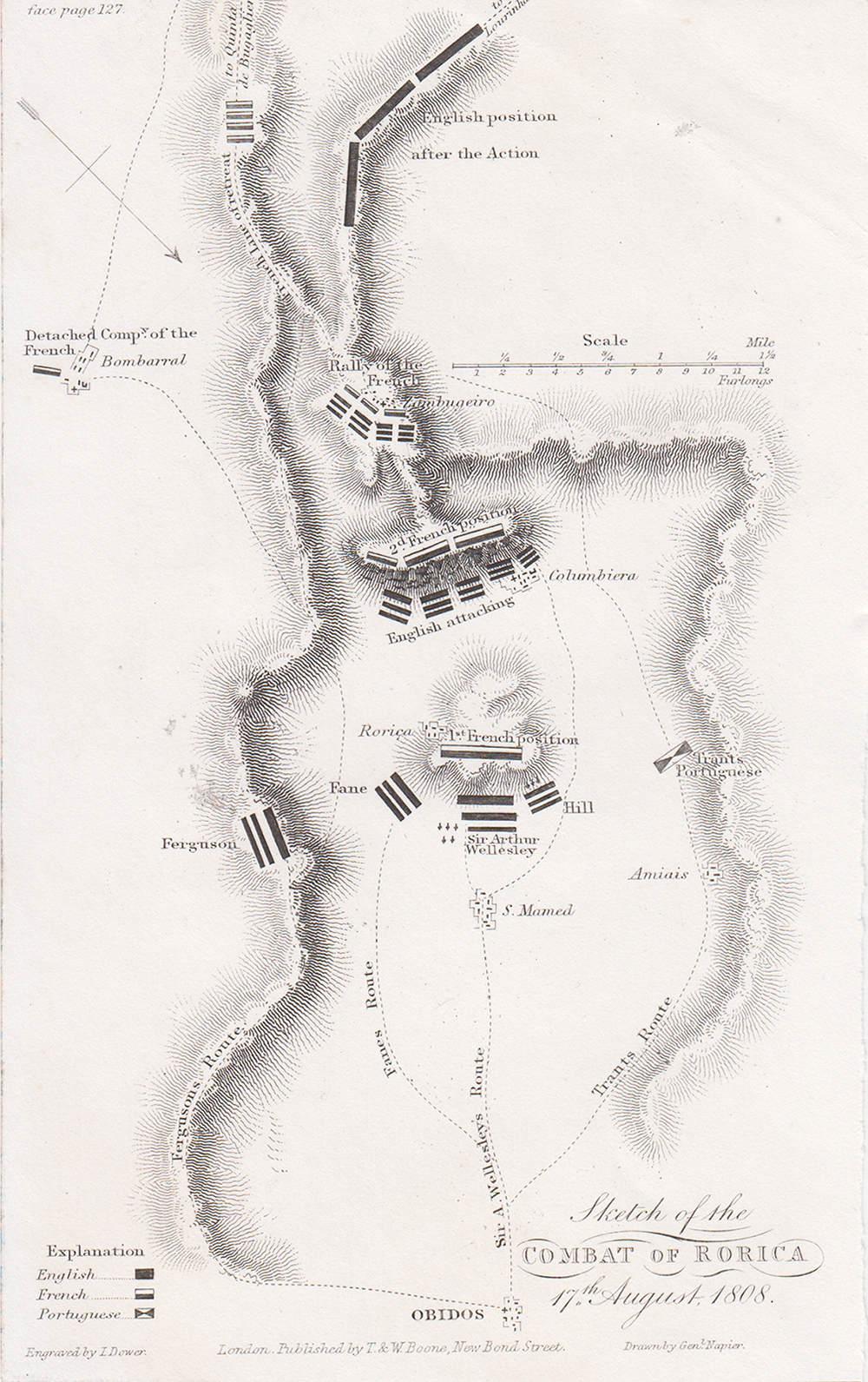 Sketch of the Combat of Rorica 17th August 1808