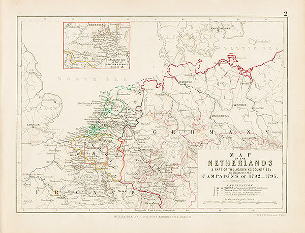 Map of the Netherlands & Part of the adjoining countries to illustrate the Campaigns of 1792 - 1795 
