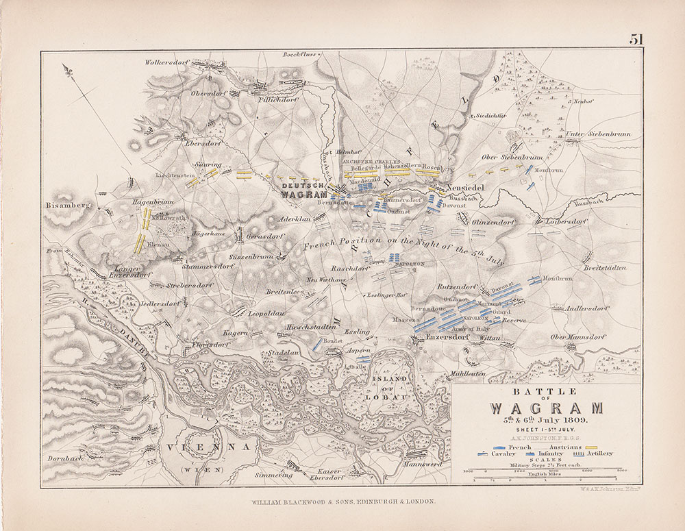 Battle of Wagram 5th & 6th July  1809 Sheet 1 - 5th July