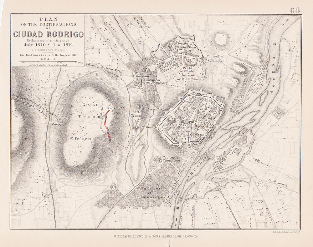 Plan of the fortifications of Ciudad Rodrigo explanatory of the sieges of July 1810 & January 1812