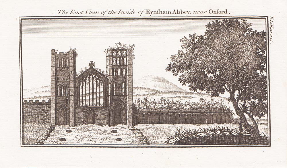 East view of the Inside Eynsham Abbey near Oxford 