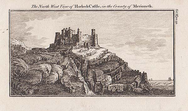 North West view of Harlech Castle in the County of Merioneth 