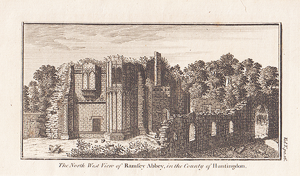 The North West view of Ramsey Abbey in the County of Huntingdon 