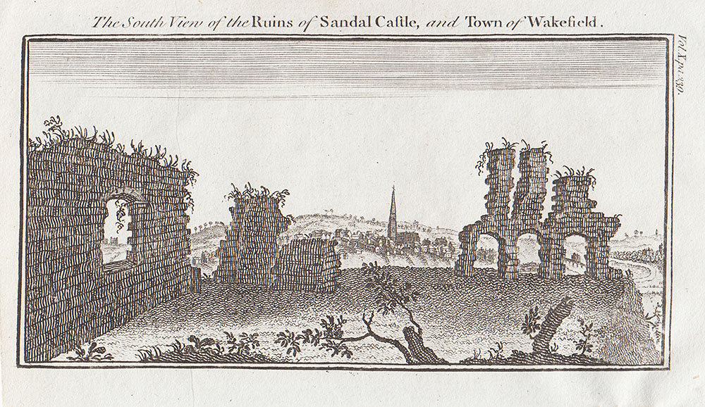 The South View of the Ruins of Sandal Castle and Town of Wakefield 