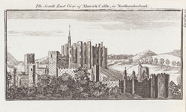 The South East View of Alnwick Castle in Northumberland 