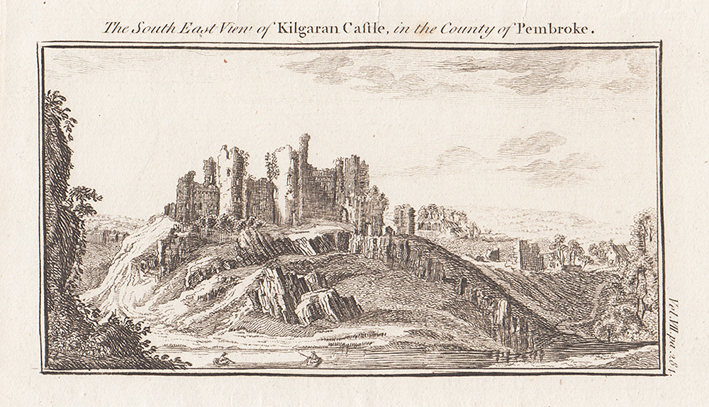The South East view of Kilgaran Castle in the County of Pembroke 