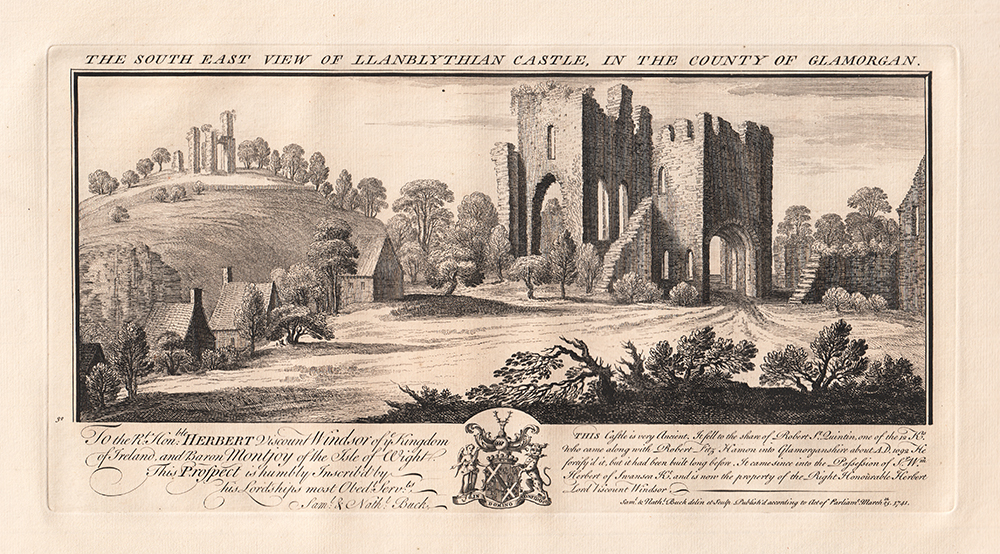 The South East View of Llanblythian Castle in the County of Glamorgan 