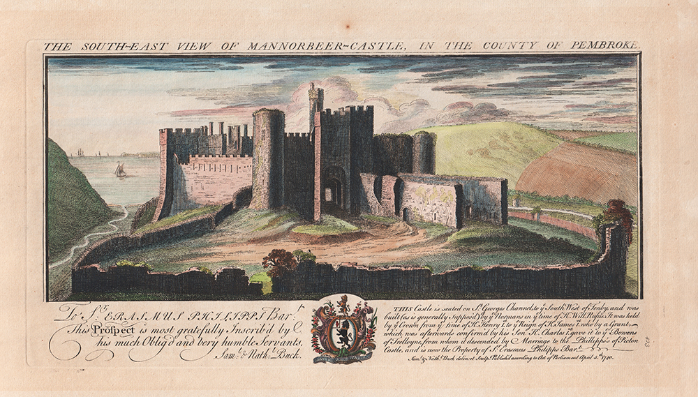 The South East View of Mannordbeer Castle in the County of Pembroke