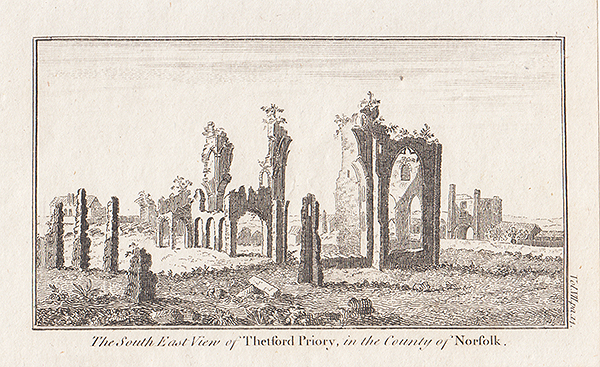 The South East view of Thetford Priory in the County of Norfolk 
