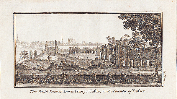 The South View of Lewis Priory & Castle in the County of Sussex
