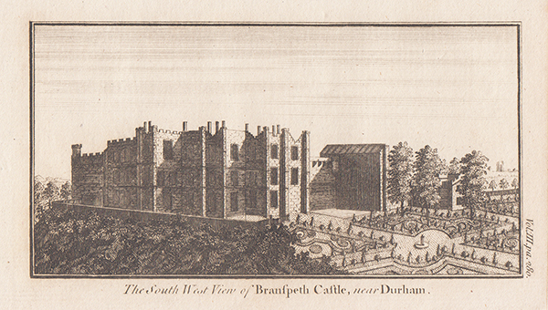 The South West View of Branspeth Castle near Durham