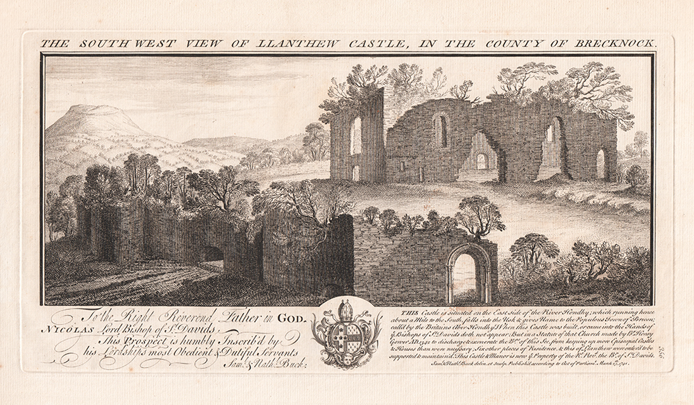 The South West View of Llanthew Castle in the County of Brecknock