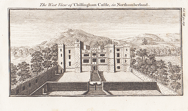 The West view of Chillingham Castle in Northumberland