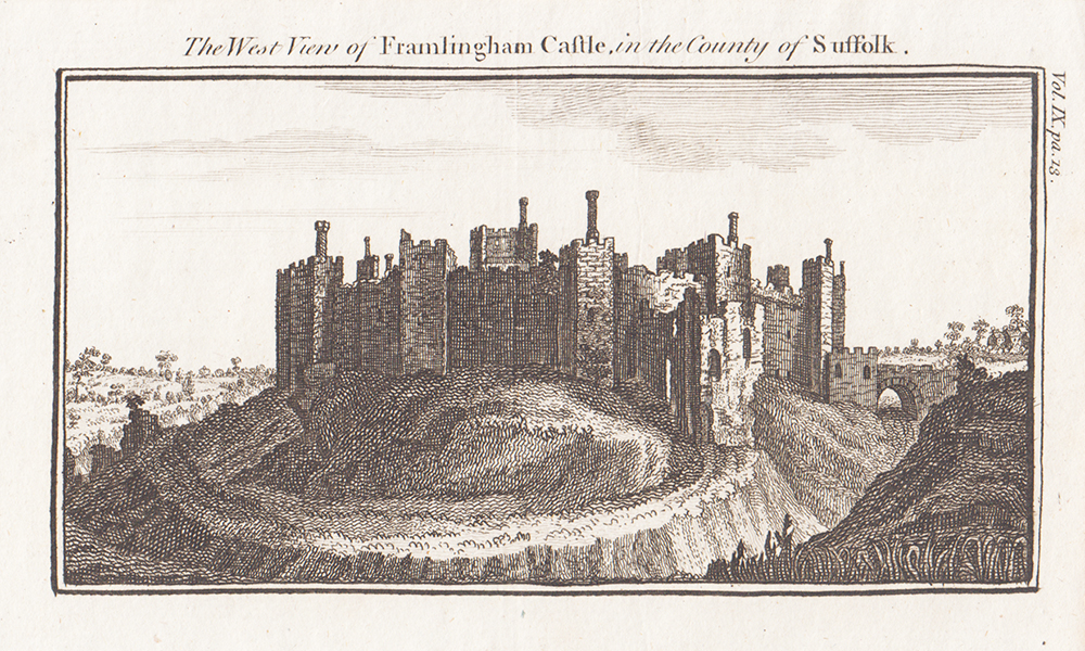 The West View of Framlingham Castle, in the County of Suffolk.