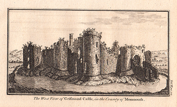 The West View of Grismond Castle in the County of Monmouth
