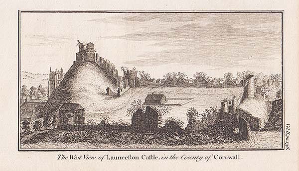 The West View of Launceston Castle in the County of Cornwall