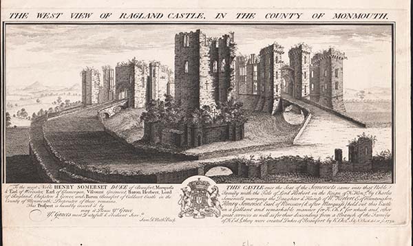 The West View of Ragland Castle in the County of Monmouth