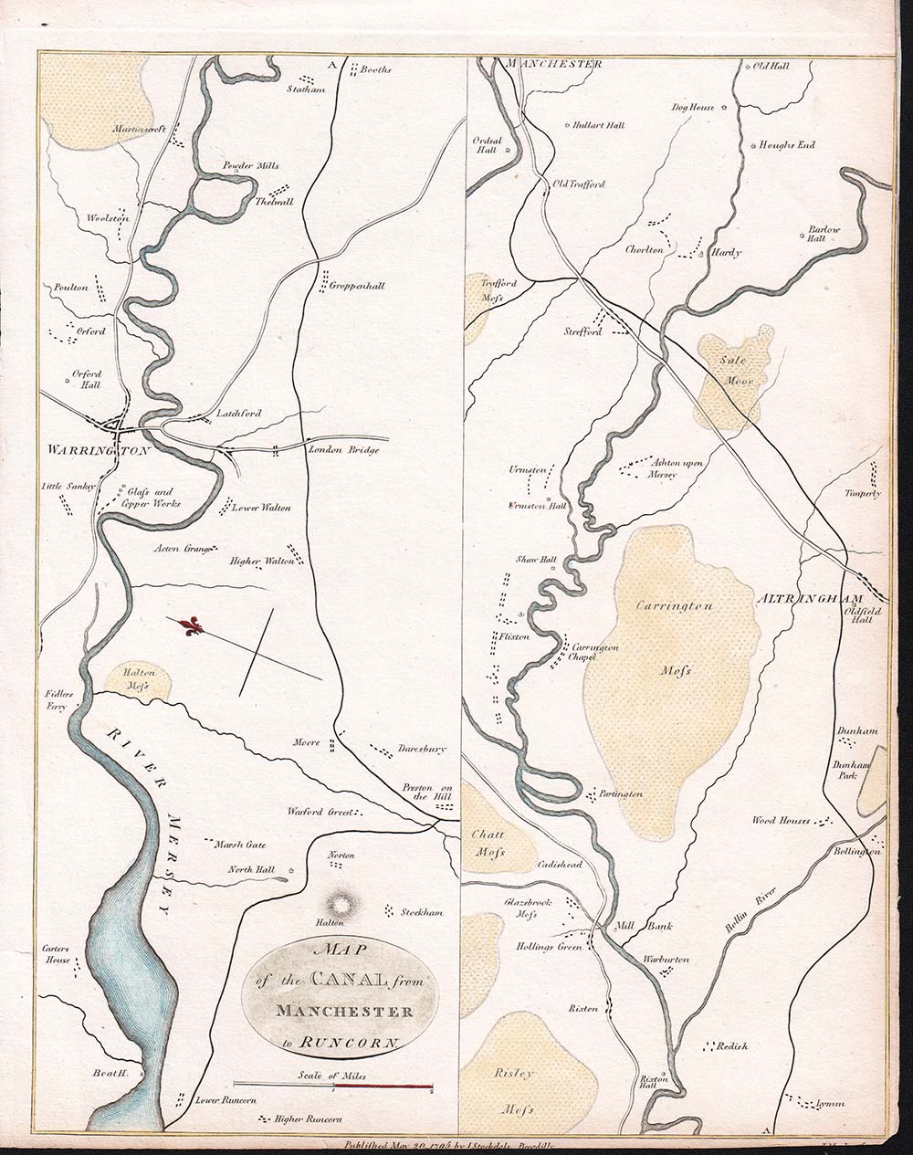Map of the Canal fropm Manchester to Runcorn 
