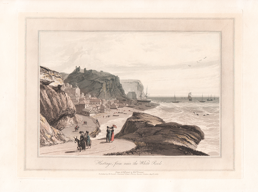 Hastings from near the White Rock  -  William Daniell