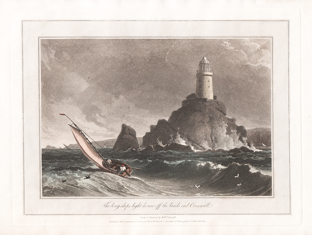 The longships light house off the lands end Cornwall  -  William Daniell