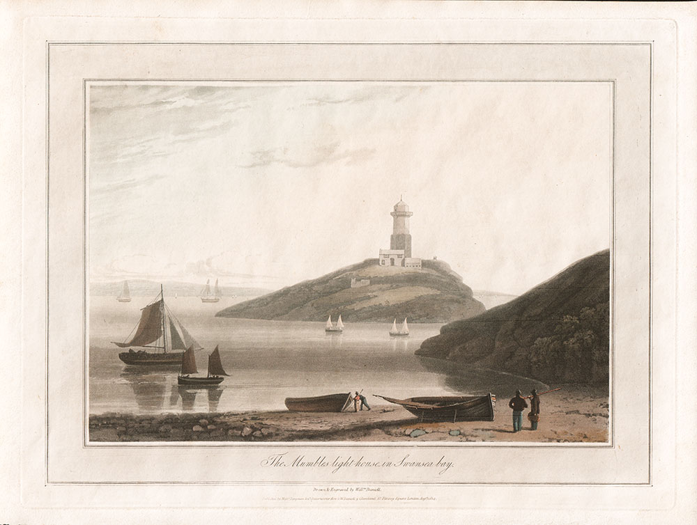 The Mumbles light house in Swansea bay.