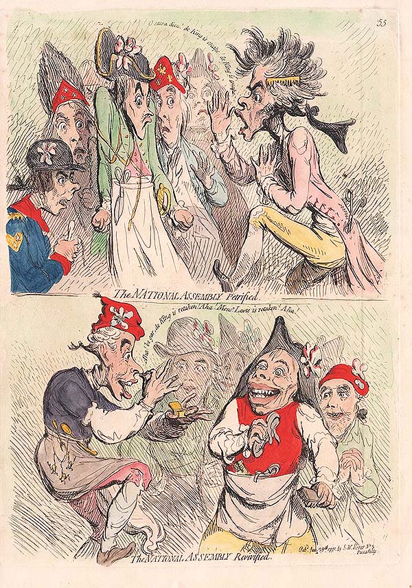 Gillray - The National Assembly Petrified / The National Assembly Revivified 
