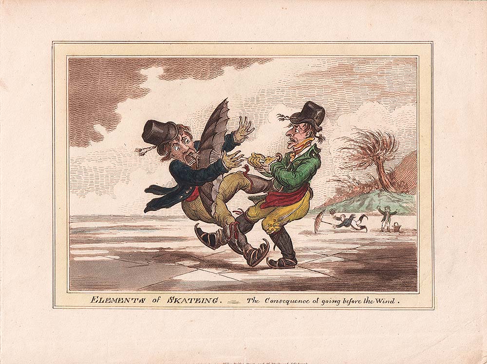 Gillray - Elements of Skateing - The Consequences of going before the wind