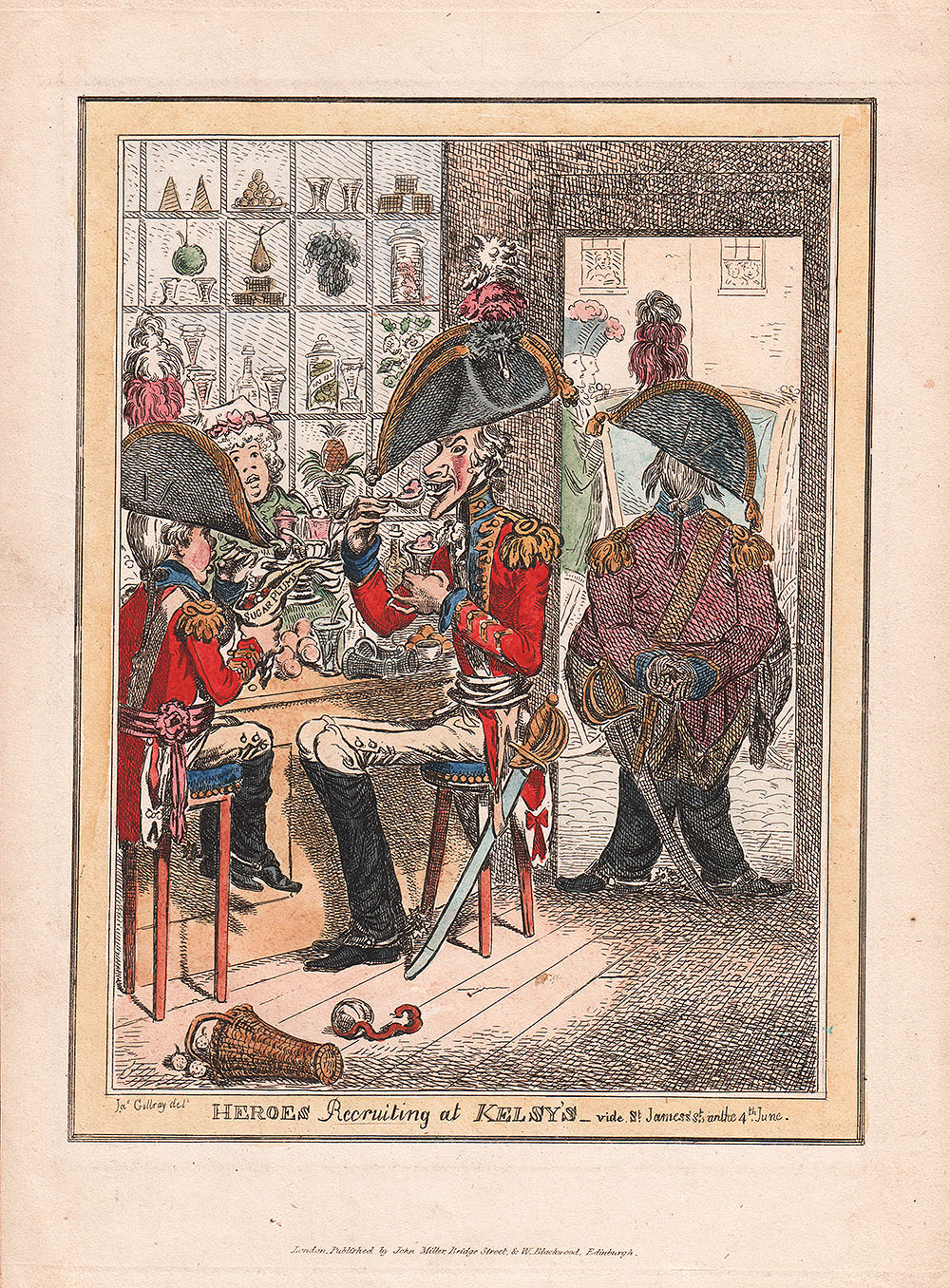 Gillray - Heroes Recruiting at KELSY'S - vide St James's St on the 4th June 