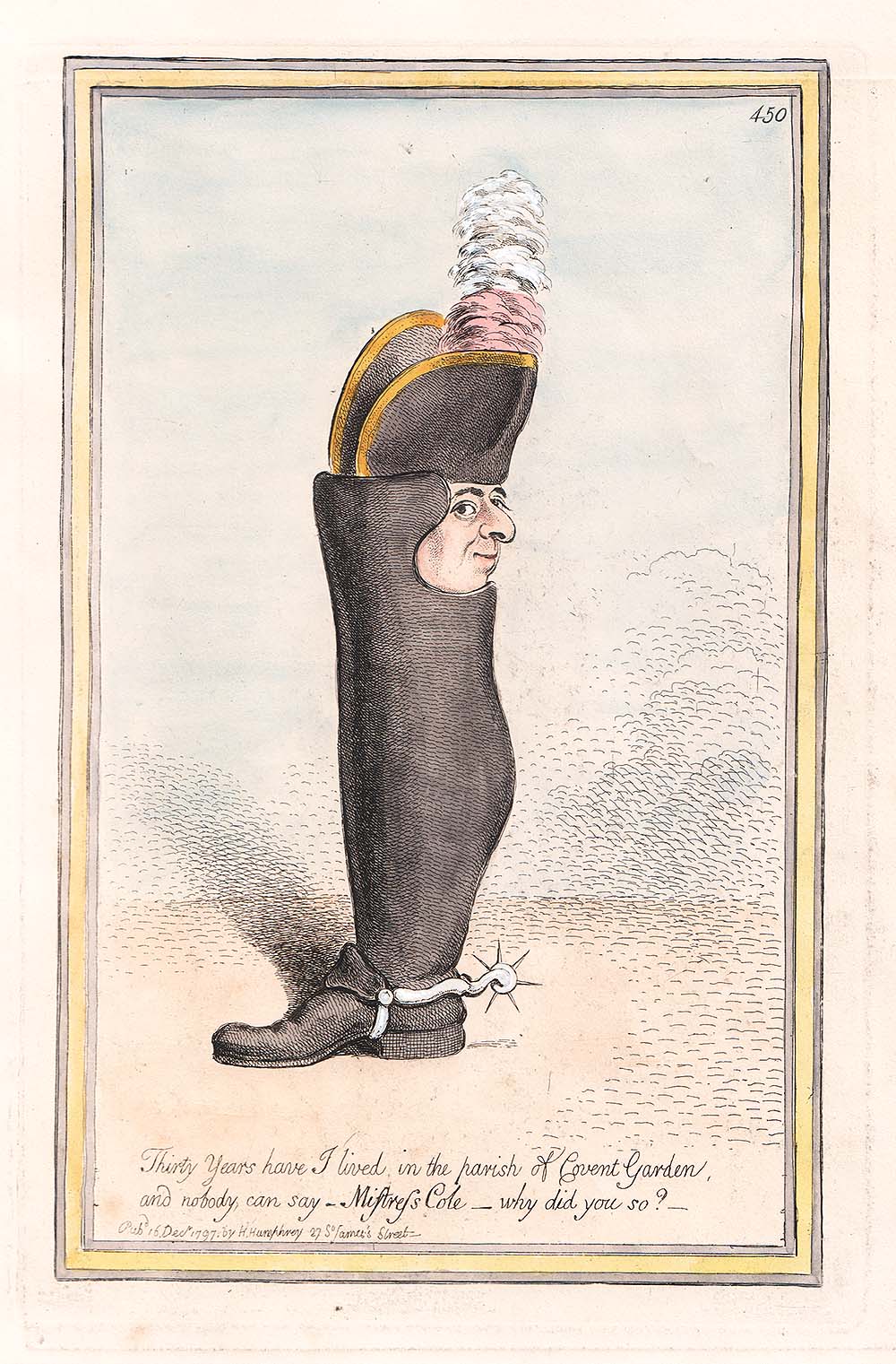 Gillray - Thirty years have I lived in the parish of Covent Garden and nobody can say-Mistress Cole-Why did you so? 