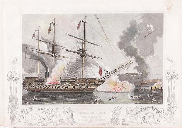 Admiral Sir E Lyons in the Agamemnon attacking Fort Constantine Oct 17 1854