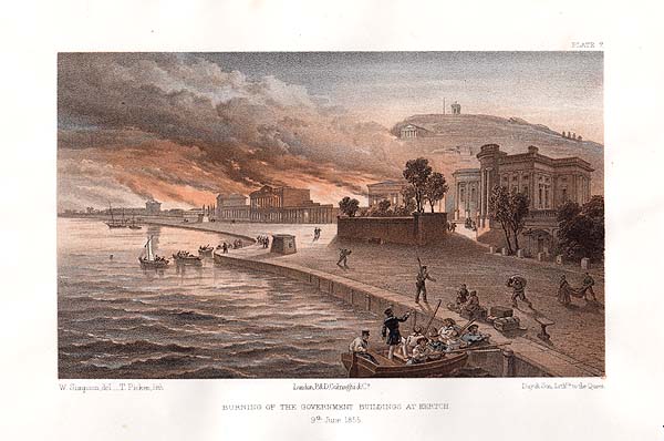 Burning of the Government's Buildings at Kertch  9th June 1855