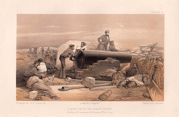 A quiet day in the Diamond Battery  Portrait of a 68 Pounder  15th Dec 1854