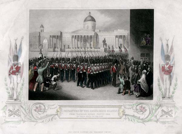 Departure of the Grenadier Guards from Trafalgar Square Feb 22nd 1854 on their route to the East