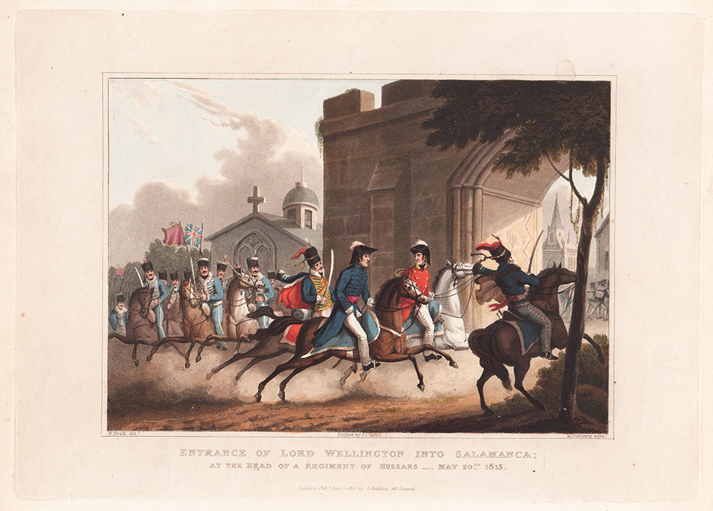 Entrance of Lord Wellington into Salamanca at the Head of a Regiment of Hussars - May 21oth 1813
